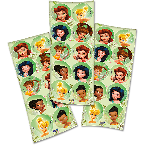 Adesivo Redondo Festa Fadas - 30 unidades - Disney Original - Rizzo