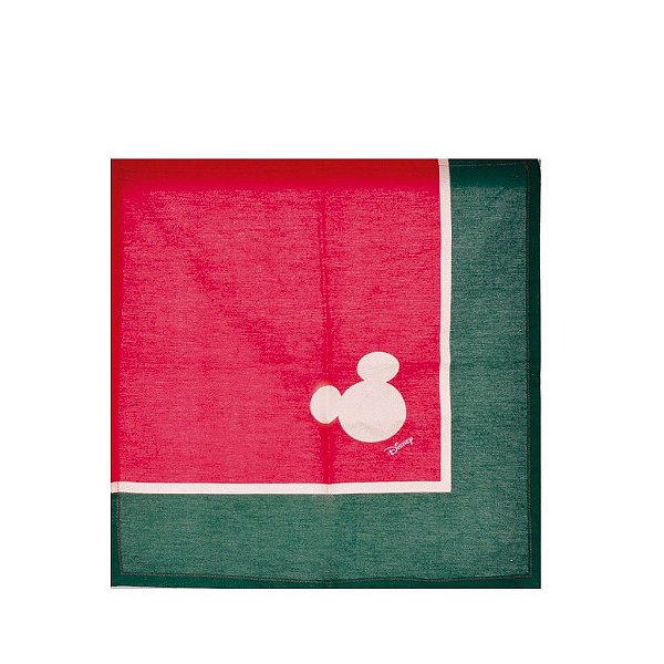 Guardanapo de Tecido Mickey Natal Disney Vermelho/Verde 40x40cm - 04 unidades - Disney Original - Rizzo