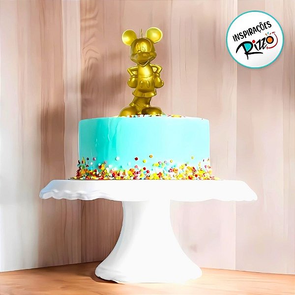 Vela Decorativa - Minnie Gigante 3D - Dourada - 14cm - 1 unidade - Disney Original - Rizzo
