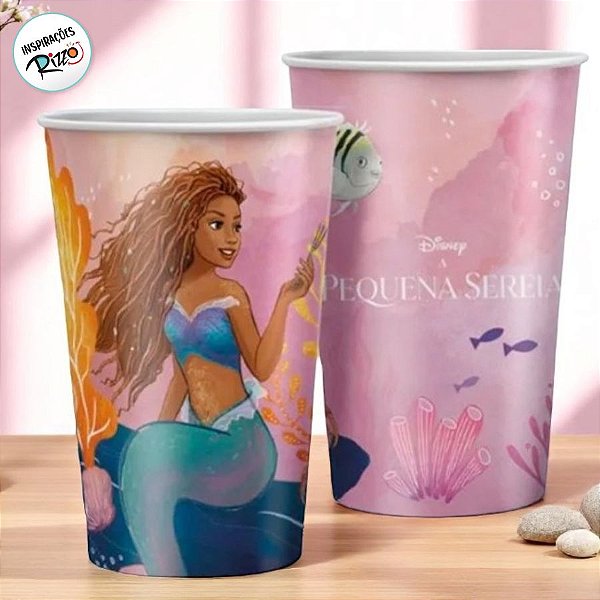 Copo de Papel - A Pequena Sereia 180ml - 8 unidades - Disney Original - Rizzo