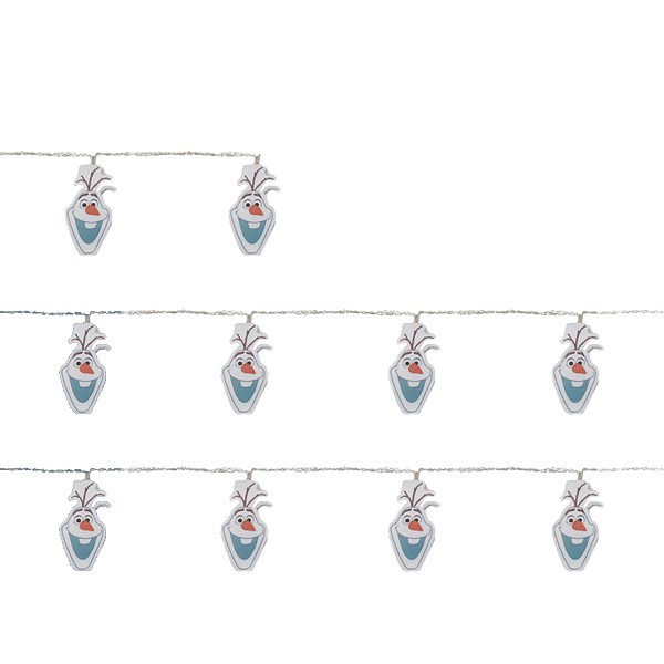 Cordão 10 Leds Olaf Branco 165cm 2 AA - 01 Unidade - Disney Original - Rizzo