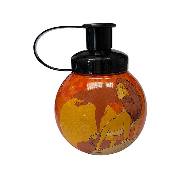 Garrafa Squeeze Bola Rei Leão - Laranja e Preto - 250ml  - 1 unidade - Disney Original - Rizzo