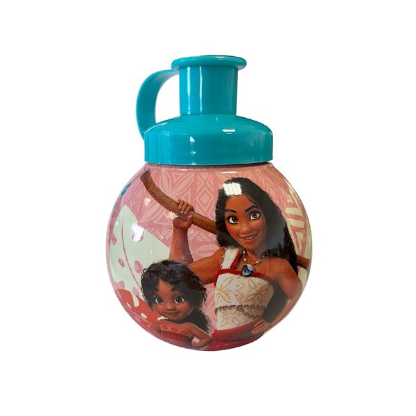 Garrafa Squeeze Bola Princesa Moana - Rosa e Azul - 250ml  - 1 unidade - Disney Original - Rizzo