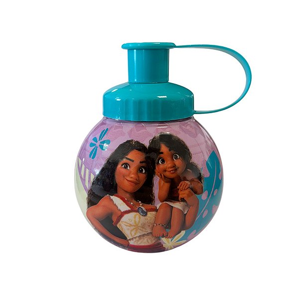 Garrafa Squeeze Bola Princesa Moana - Lilás e Azul - 250ml  - 1 unidade - Disney Original - Rizzo