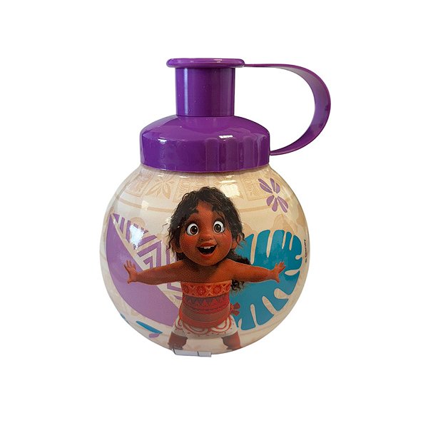 Garrafa Squeeze Bola Princesa Moana - Bege e Roxa - 250ml  - 1 unidade - Disney Original - Rizzo