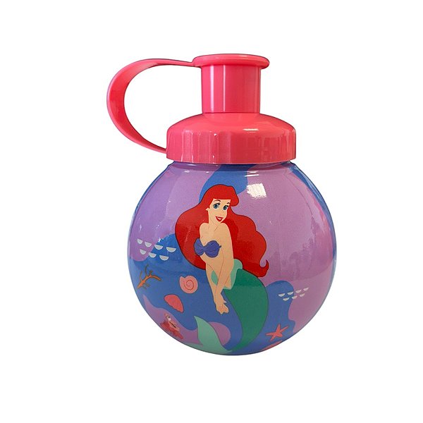 Garrafa Squeeze Bola Princesa Ariel - Rosa - 250ml  - 1 unidade - Disney Original - Rizzo