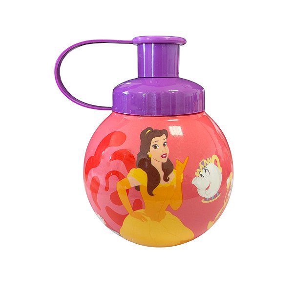 Garrafa Squeeze Bola Princesa Bela - Roxa - 250ml  - 1 unidade - Disney Original - Rizzo