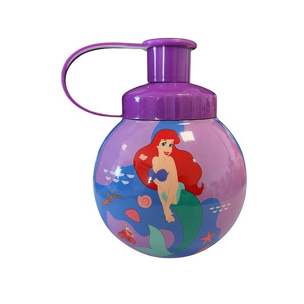Garrafa Squeeze Bola Princesa Ariel - Roxa - 250ml  - 1 unidade - Disney Original - Rizzo