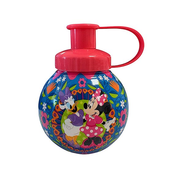 Garrafa Squeeze Bola Minnie e Margarida - Rosa - 250ml  - 1 unidade - Disney Original - Rizzo