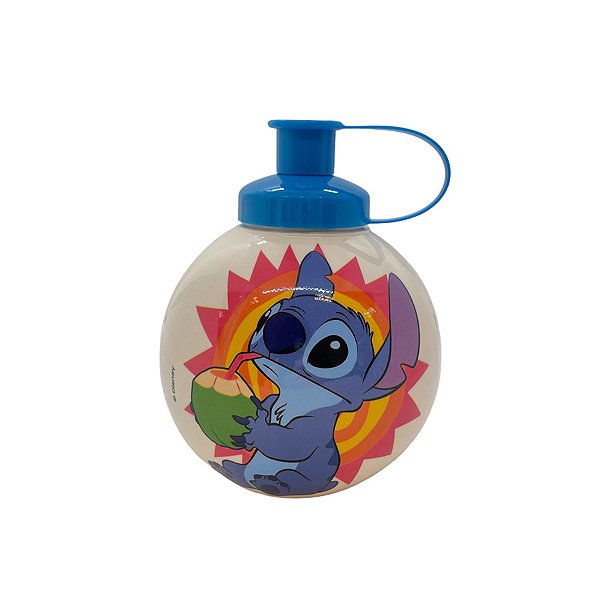 Garrafa Squeeze Bola Stitch Água de Coco - Azul - 500ml - 1 unidade - Disney Original - Rizzo