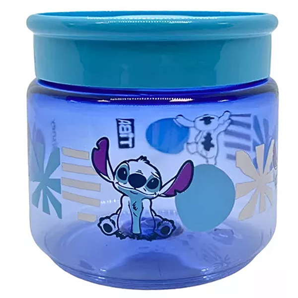 Pote de Plástico Organizador Azul Stitch - 6x6cm - 160ml - 1 unidade - Disney Original - Rizzo