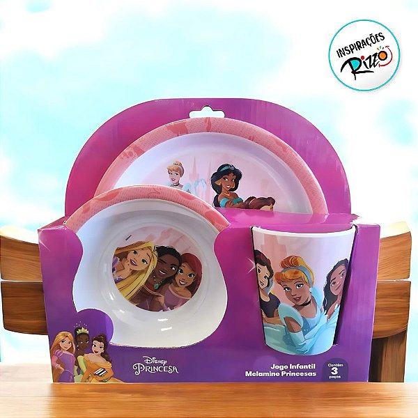 Kit Alimentação Princesas - Prato, Bowl e Caneca - 1 unidade - Disney Original - Rizzo