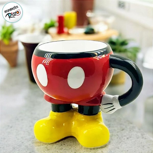 Caneca de Cerâmica 3D Calça Mickey - 400ml - 1 unidade - Disney Original - Rizzo