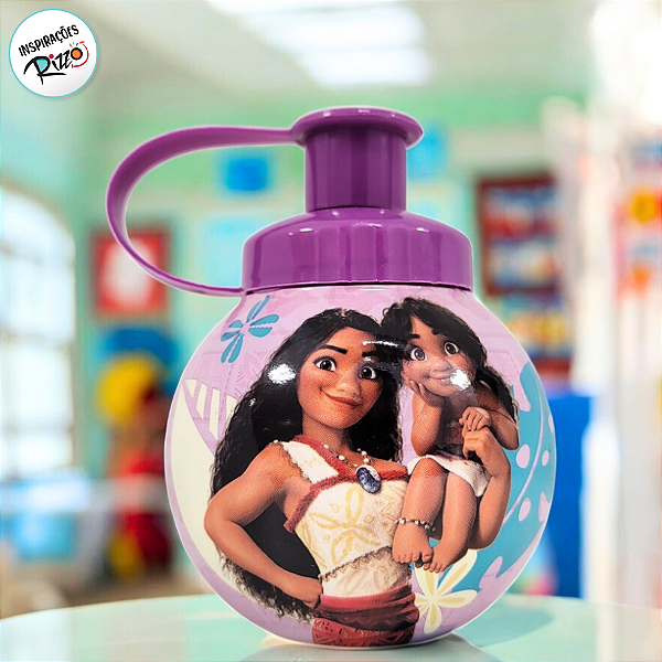 Garrafa Squeeze Bola Moana - Roxo - 250ml  - 1 unidade - Disney Original - Rizzo