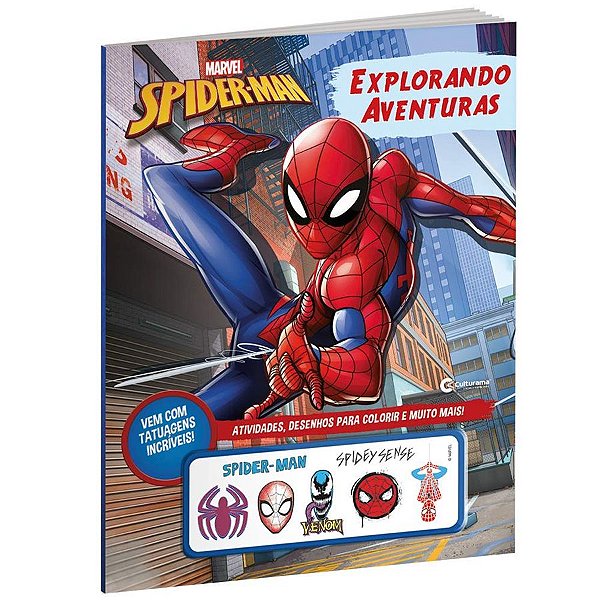 Livro Explorando Aventuras - Homem-Aranha Com Tatuagens - 01 Unidade - Disney Original - Rizzo