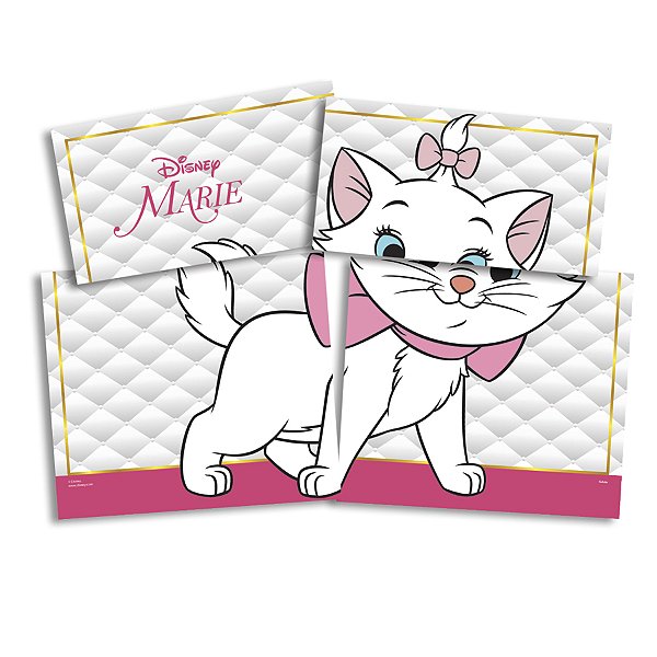 Painel 4 Laminas Festa Marie - 1 unidade - Disney Original