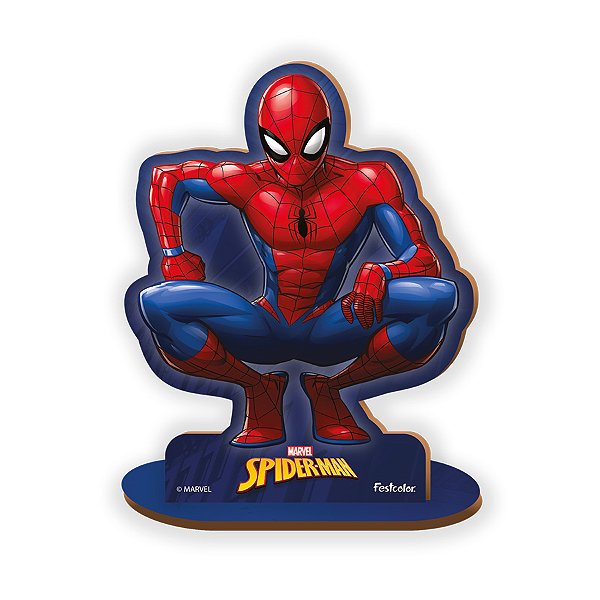 Enfeite de Mesa Homem-Aranha P Agachado em MDF - 1 unidade - Disney Original - Rizzo