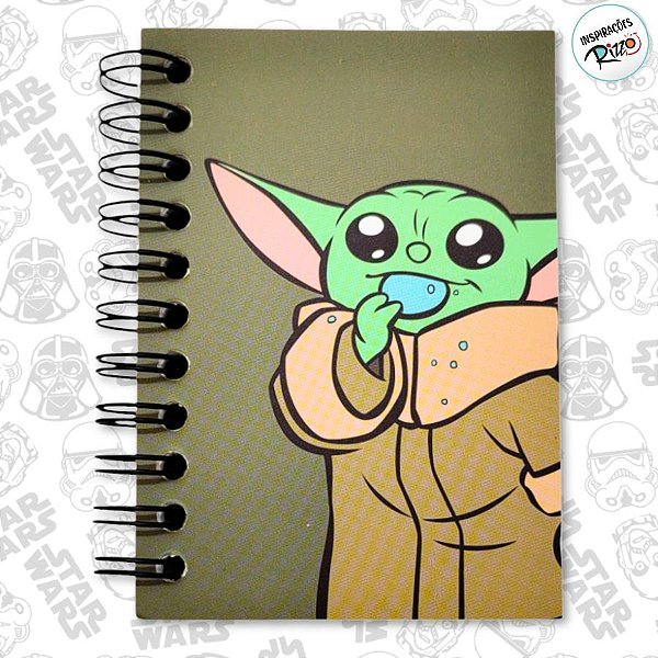 Caderninho de Anotações - Baby Yoda II - Star Wars - 50 Folhas - 7x10cm - 1 unidade - Disney Original - Rizzo