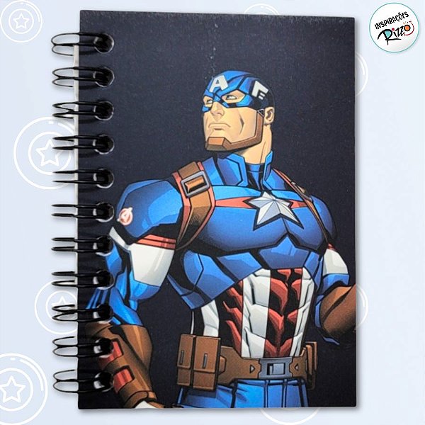 Caderninho de Anotações - Capitão América - 50 Folhas - 7x10cm - 1 unidade - Disney Original - Rizzo