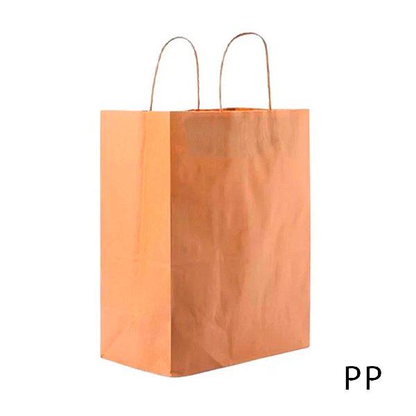 Sacola de Papel PP 16x12x7cm - Kraft - 10 unidades - Cromus