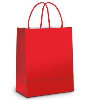 Sacola de Papel P 21,5x15x8cm - Vermelho Metalizado Fosco - 10 unidades - Cromus - Rizzo