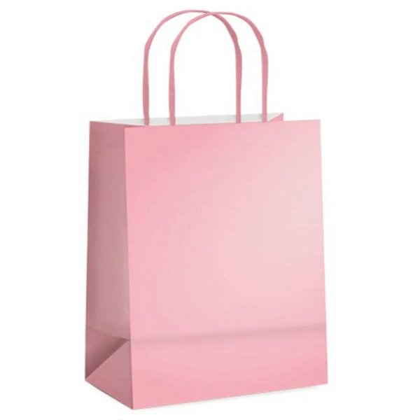 Sacola De Papel P 21x15x8cm - Rose Metalizado Fosco - 10 Unidades - Cromus - Rizzo