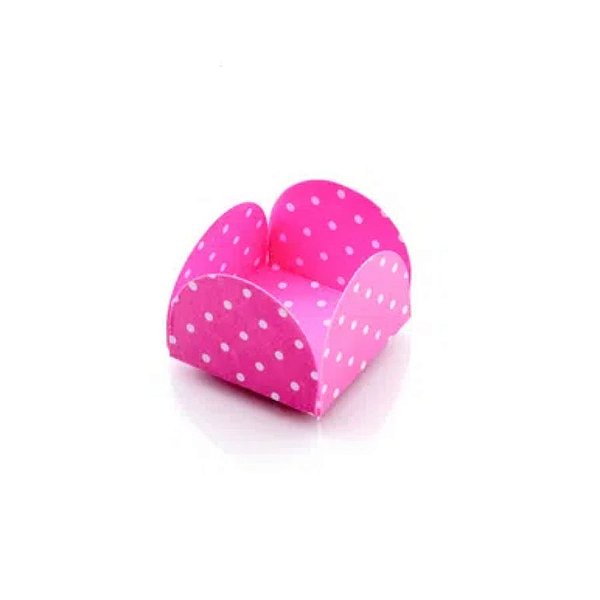 Forminhas para Doces 4 Pétalas Poá Pink e Branco 50 unidades NC Toys
