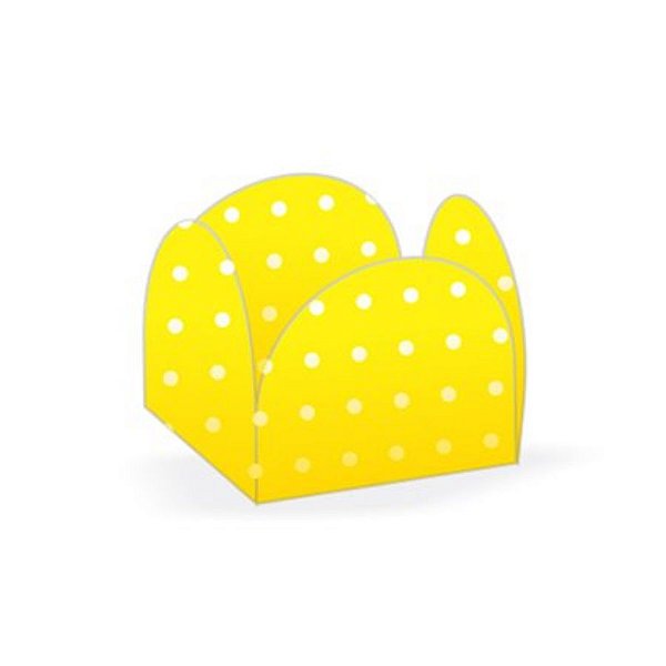 Forminhas para Doces 4 Pétalas Poá Amarelo e Branco 50 unidades NC Toys