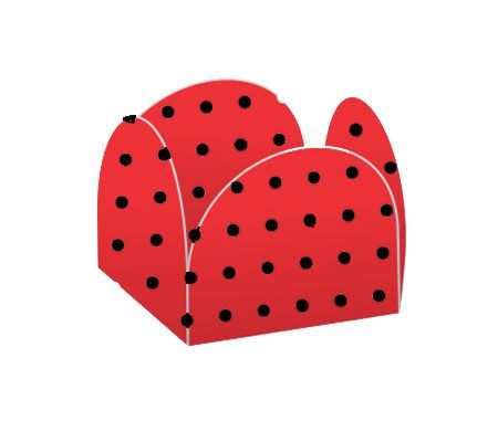 Forminhas para Doces 4 Pétalas Vermelho Poá Preto - 50 unidades - NC Toys