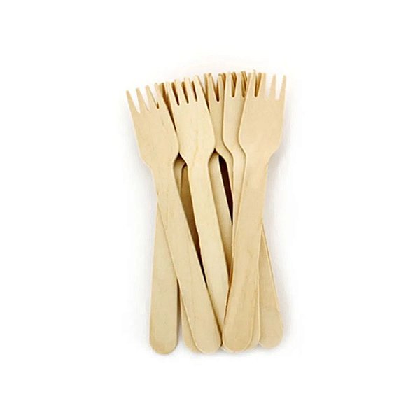 Garfo de Madeira 10 cm - 12 unidades - ArtLille - Rizzo Festas