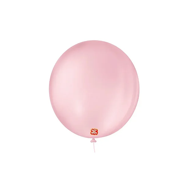 Balão de Festa Látex Liso 9''23cm Redondo  - Rosa Baby - 50 unidades - Balões São Roque - Rizzo