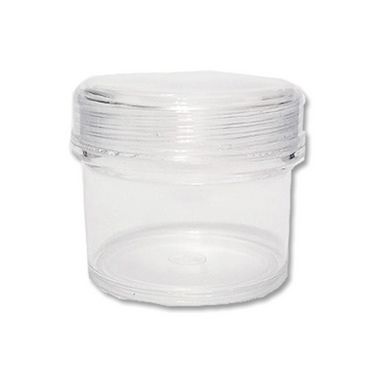 Potinho Acrílico Redondo Tampa Rosqueável - P - 80ml - 4,8cm x 5cm - 10 unidades - Rizzo