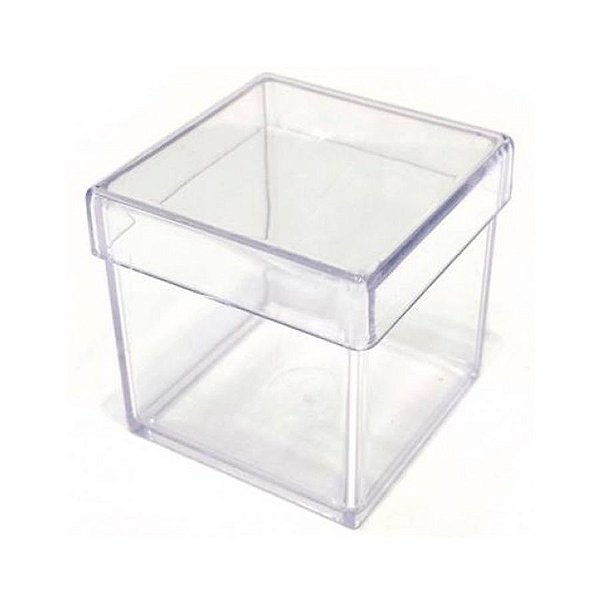 Caixinha Acrílica Lembrancinha Festa - 4,5x4,5cm 10 unidades