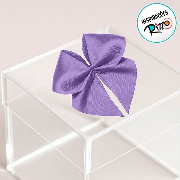 Lacinho de Fita de Cetim Lilas 22mm - 5cm - Cor 245 - 12 unidades - Progresso - Rizzo