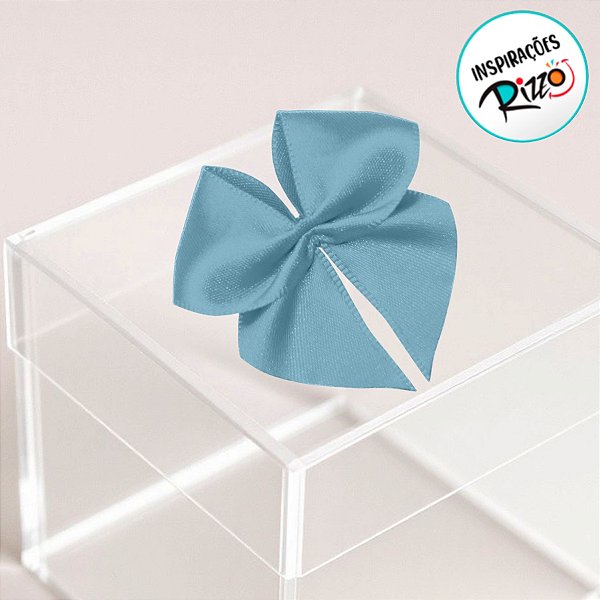 Lacinho de Fita de Cetim Azul Bebe 22mm - 5cm - Cor 212  - 12 unidades - Progresso - Rizzo