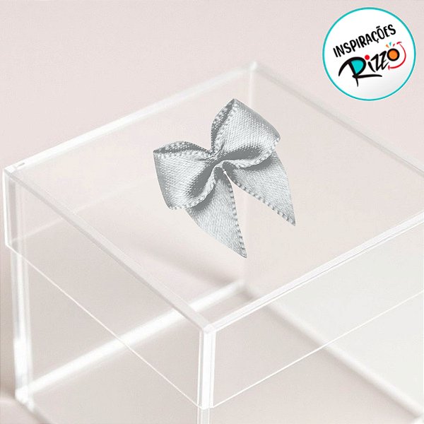 Lacinho de Fita de Cetim Branco 10mm - 2,5cm - Cor 201 - 50 unidades - Progresso - Rizzo