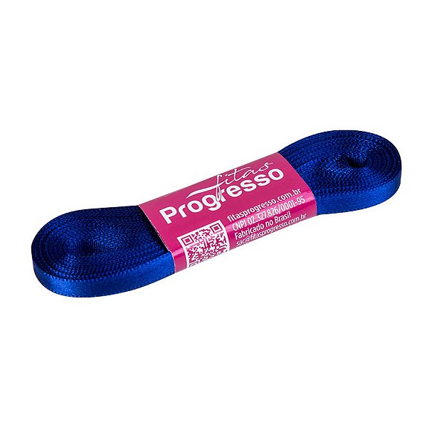 Fita de Cetim 7mm nº1 - 10m Cor 1199 Azul Bic - 1 unidade - Fitas Progresso - Rizzo