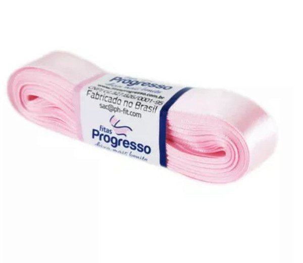 Fita de Cetim Progresso 22mm nº5 - 10m Cor 206 Rosa Claro - 01 unidade