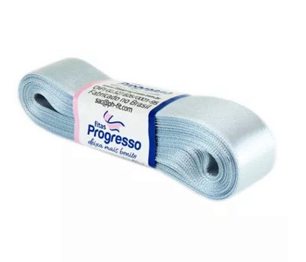 Fita de Cetim Progresso 22mm nº5 - 10m Cor 084 Prata - 01 unidade