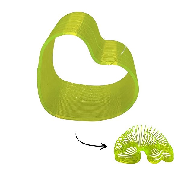 Lembrancinha Brinquedo Mola Maluca Coração - Amarelo - 1 unidade - Rizzo