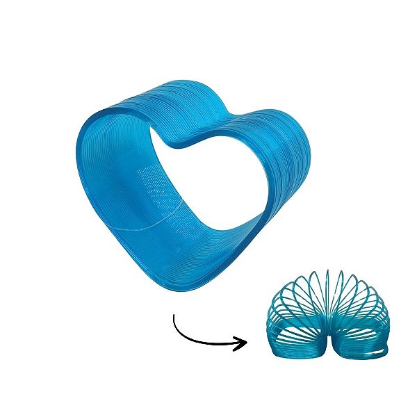 Lembrancinha Brinquedo Mola Maluca Coração - Azul - 1 unidade - Rizzo