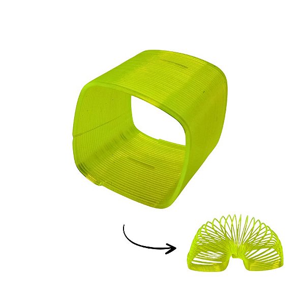 Lembrancinha Brinquedo Mola Maluca Quadrado - Amarelo - 1 unidade - Rizzo