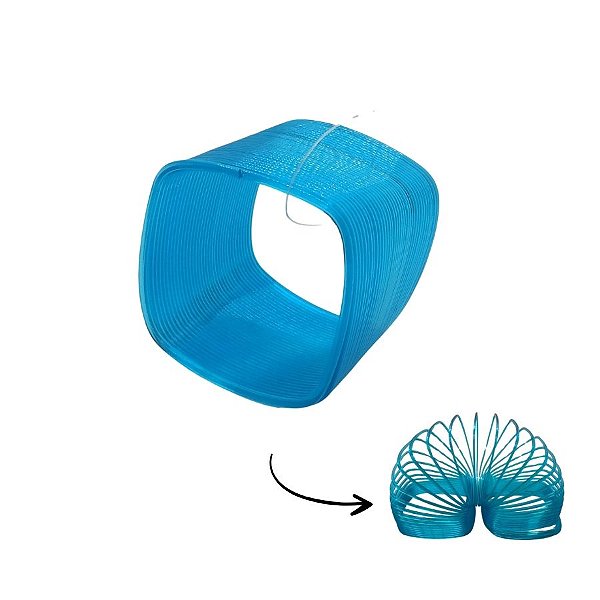 Lembrancinha Brinquedo Mola Maluca Quadrado - Azul - 1 unidade - Rizzo