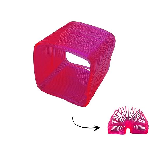 Estrela Rosa Lembrancinha Brinquedo Mola Maluca Quadrado - Rosa - 1 unidade - Rizzo