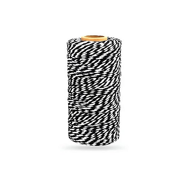 Fio Barbante Preto e Branco - 50m - 1 unidade - Rizzo