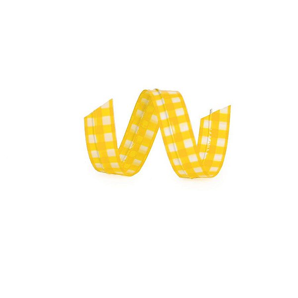 Fecho Prático Xadrez Amarelo P 4x11cm - 100 unidades - Cromus