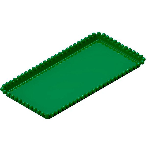 Bandeja Esfera Acrílica Durável Retangular - Verde - 25x13cm - 1 unidade - Rizzo - Rizzo