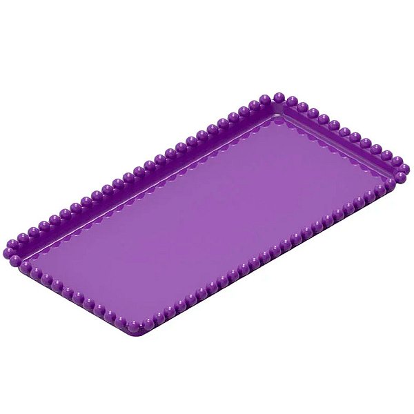 Bandeja Esfera Acrílica Durável Retangular - Roxo - 25x13cm - 1 unidade - Rizzo - Rizzo