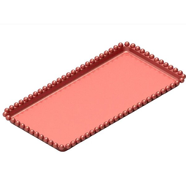 Bandeja Esfera Acrílica Durável Retangular - Rose Gold - 25x13cm - 1 unidade - Rizzo - Rizzo