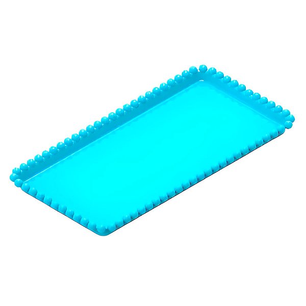 Bandeja Esfera Acrílica Durável Retangular - Azul Candy - 25x13cm - 1 unidade - Rizzo - Rizzo